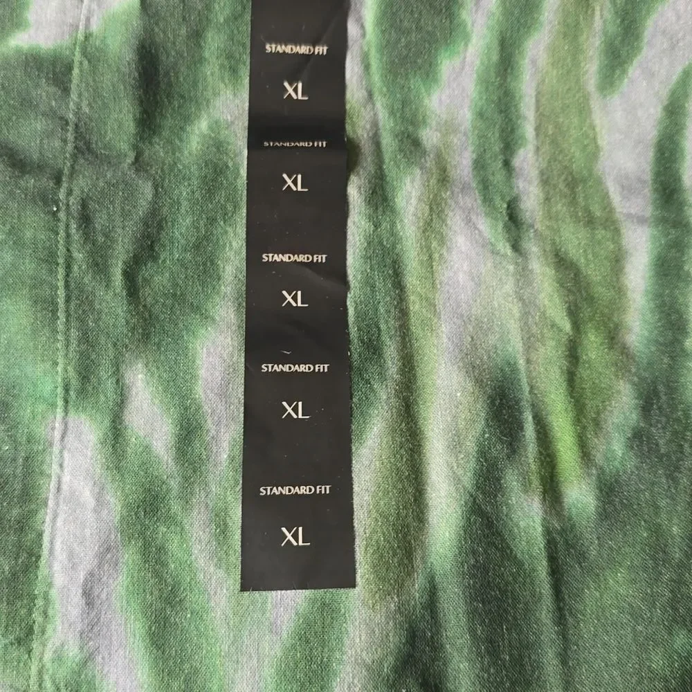 Banana Republic NWT Men Tie‎ Dye Botanical Green Short Sleeve Button Up Shirt XL